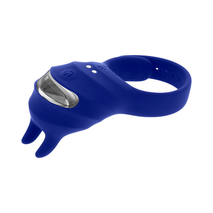 ZERO TOLERANCE - ADJUSTABLE FUN RING RECHARGEABLE VIBRATING C-RING WITH REMOTE SILICONE BLUE