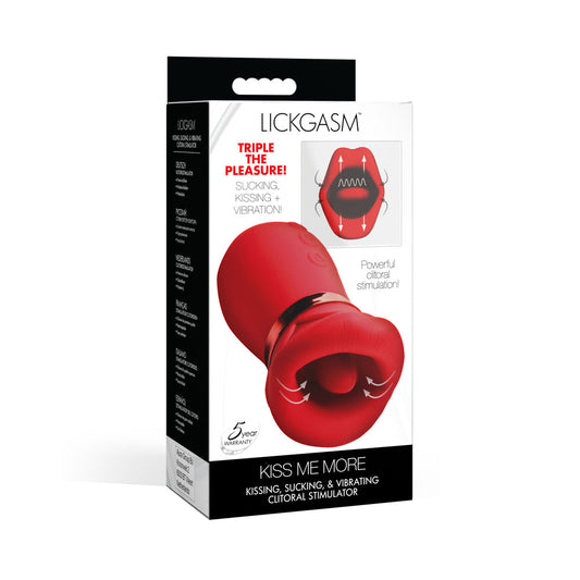 XR BRANDS - LICKGASM KISS ME MORE KISSING, SUCKING, & VIBRATING CLITORAL STIMULATOR