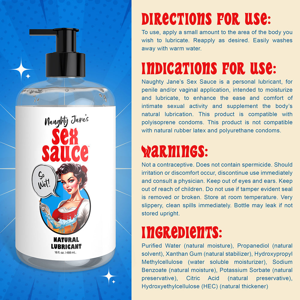 MARCAS XR - LUBRICANTE NATURAL "SALSA SEXUAL DE NAUGHTY JANE" 16 OZ.