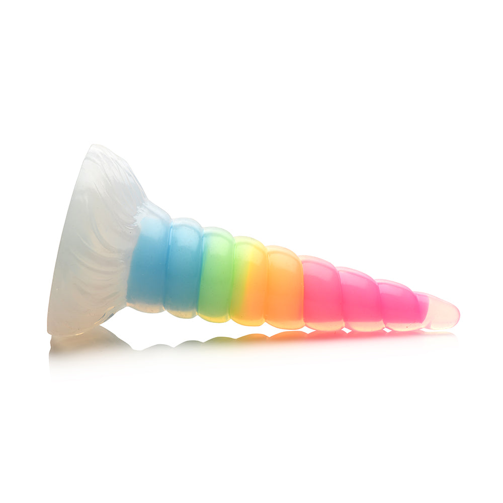 CREATURE COCKS UNI-GLOW GLOW-IN-THE-DARK RAINBOW SILICONE DILDO