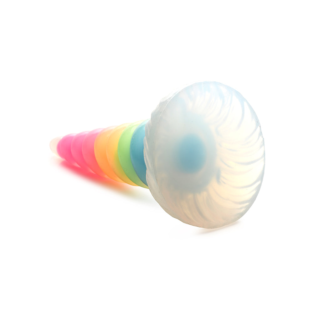 CREATURE COCKS UNI-GLOW GLOW-IN-THE-DARK RAINBOW SILICONE DILDO