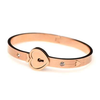 MASTER SERIES CUFFED LOCKING BRACELET & KEY NECKLACE ROSE GOLD