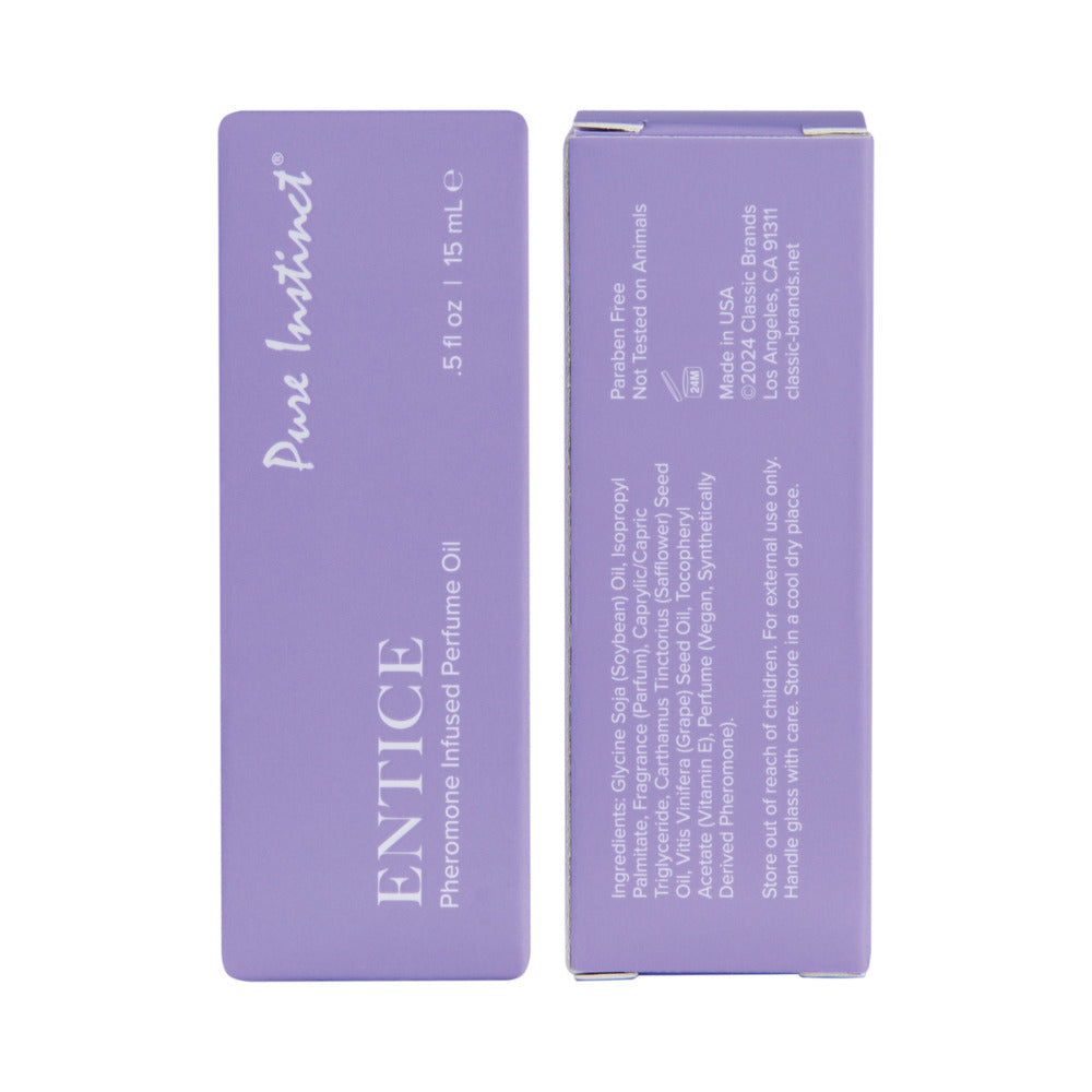 CLASSIC BRANDS - PURE INSTINCT PHEROMONE PERFUME OIL ENTICE DROPPER 0.5 OZ.