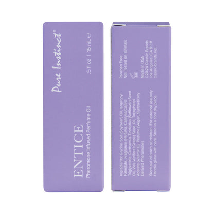 CLASSIC BRANDS - PURE INSTINCT PHEROMONE PERFUME OIL ENTICE DROPPER 0.5 OZ.