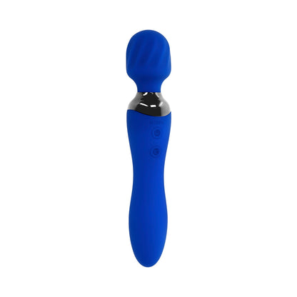 SELOPA - BLUE BELLE RECHARGEABLE DUAL-ENDED WAND VIBRATOR SILICONE BLUE