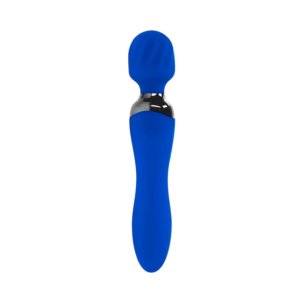 SELOPA BLUE BELLE RECHARGEABLE DUAL-ENDED WAND VIBRATOR SILICONE BLUE