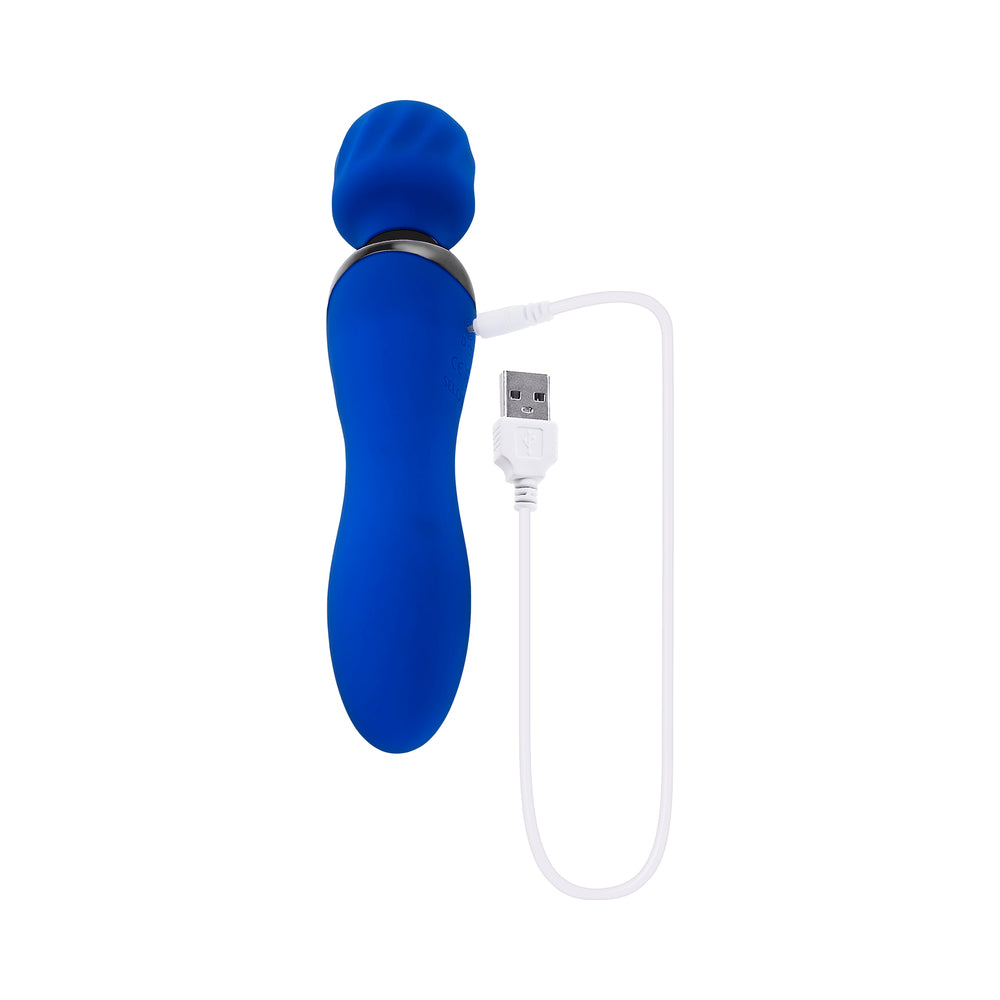SELOPA - BLUE BELLE RECHARGEABLE DUAL-ENDED WAND VIBRATOR SILICONE BLUE