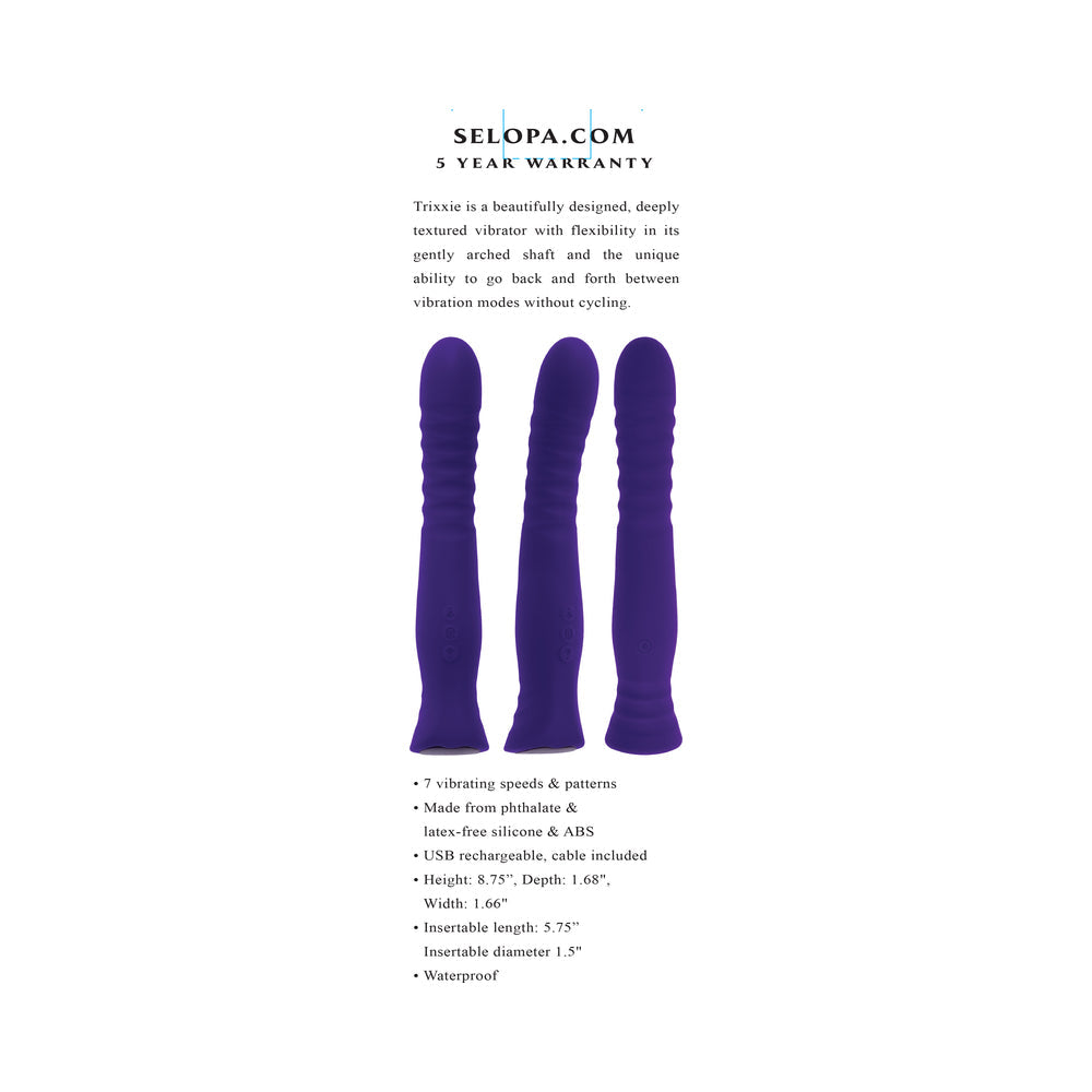 SELOPA - TRIXXXIE RECHARGEABLE VIBRATOR SILICONE PURPLE