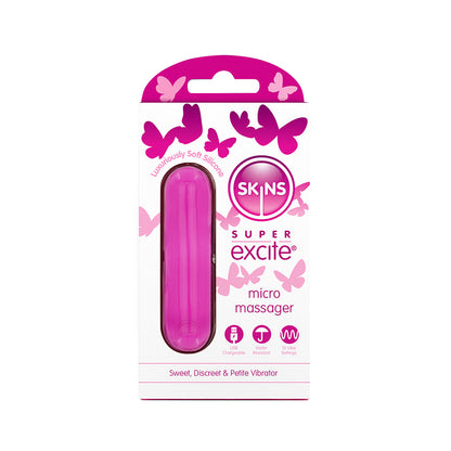 SKINS SUPER EXCITE RECHARGEABLE 10 FUNCTIONS BULLET PINK