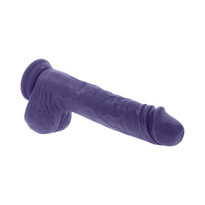 EVOLVED PLEASURE RIDER RECHARGEABLE DILDO WITH REMOTE SILICONE PURPLE