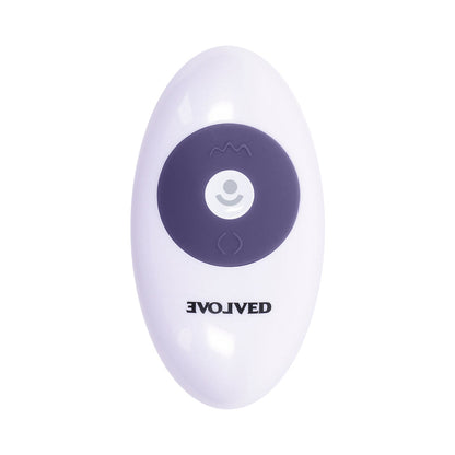 EVOLVED PLEASURE RIDER RECHARGEABLE DILDO WITH REMOTE SILICONE PURPLE