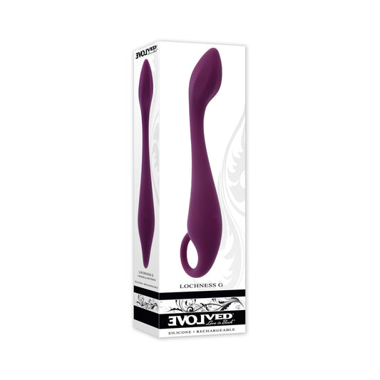 EVOLVED - VIBRADOR RECARGABLE DE SILICONA LOCHNESS G COLOR BORGOÑA