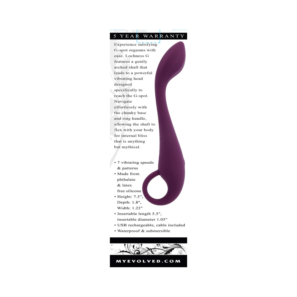 EVOLVED - LOCHNESS G RECHARGEABLE VIBRATOR SILICONE BURGUNDY