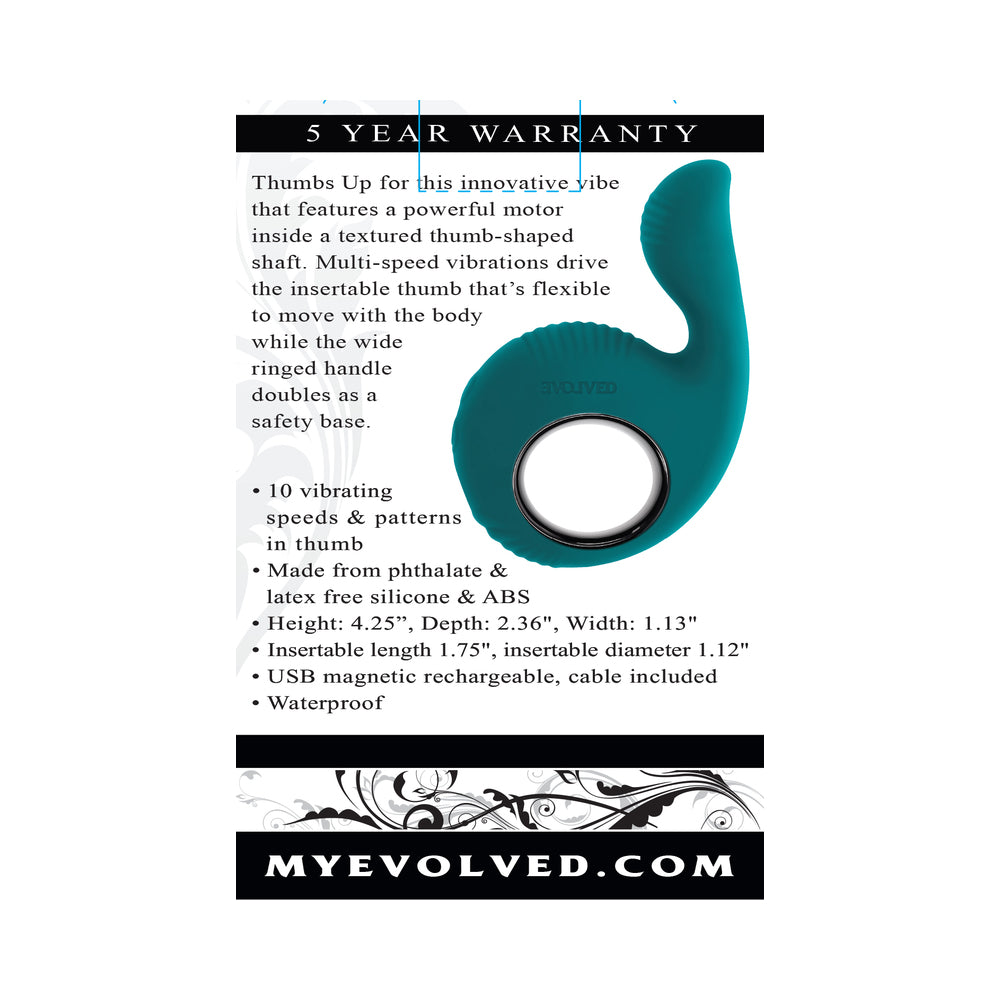 EVOLVED - THUMBS UP RECHARGEABLE TEAL