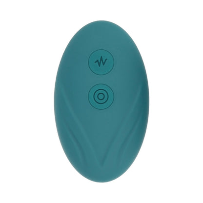 EVOLVED OVAL OFFICE RECHARGEABLE VIBRATING EGG WITH REMOTE SILICONE TEAL