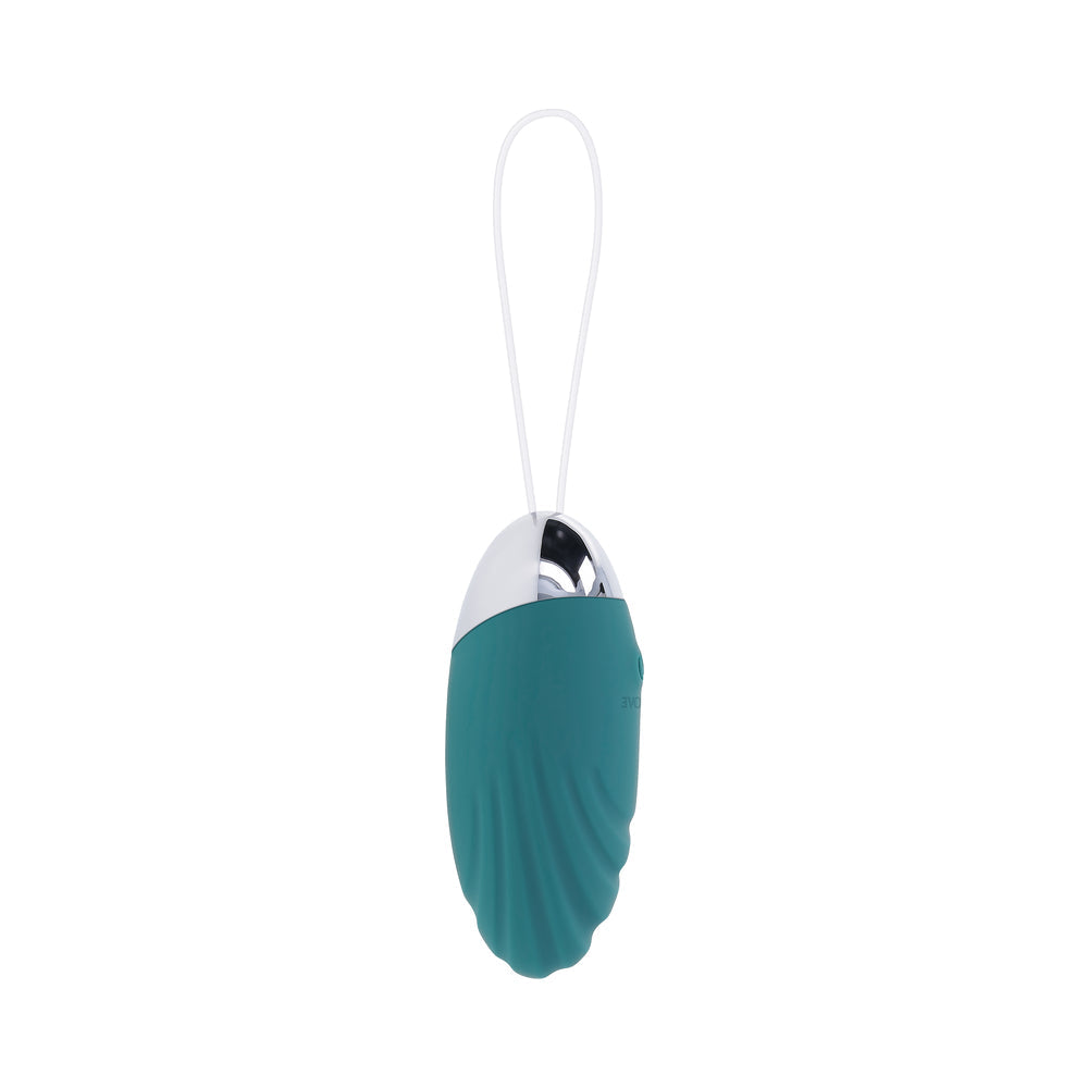 EVOLVED OVAL OFFICE RECHARGEABLE VIBRATING EGG WITH REMOTE SILICONE TEAL