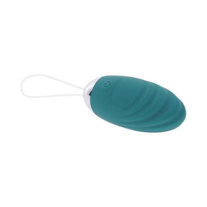 EVOLVED OVAL OFFICE RECHARGEABLE VIBRATING EGG WITH REMOTE SILICONE TEAL