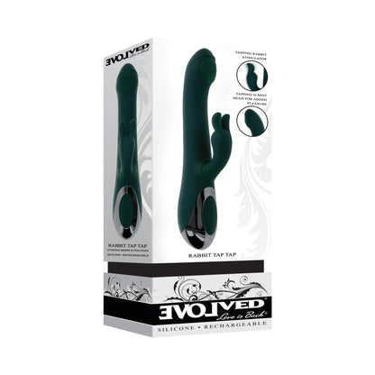 EVOLVED RABBIT TAP TAP RECHARGEABLE VIBRATING DUAL STIMULATOR SILICONE GREEN