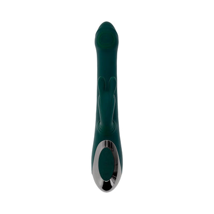 EVOLVED RABBIT TAP TAP RECHARGEABLE VIBRATING DUAL STIMULATOR SILICONE GREEN