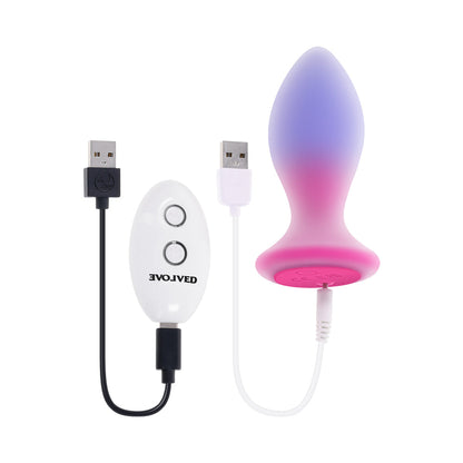 EVOLVED PARADISE PLUG DUAL LAYER RECHARGEABLE VIBRATING ANAL PLUG WITH REMOTE SILICONE