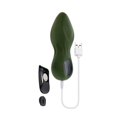 GENDER X - MY SECRET GARDEN RECHARGEABLE VIBRATING ANAL PLUG WITH REMOTE SILICONE GREEN