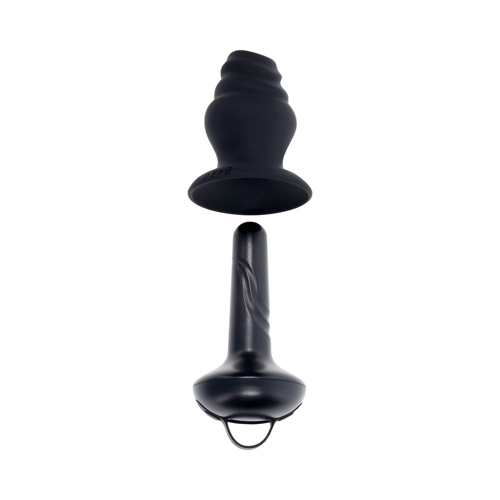 GENDER X - ECHO RECHARGEABLE VIBRATING SHEATHED SILICONE BLACK