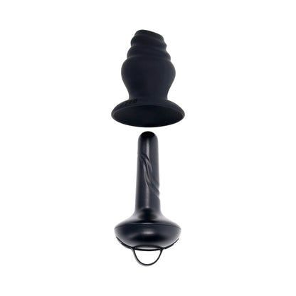 GENDER X - ECHO RECHARGEABLE VIBRATING SHEATHED SILICONE BLACK