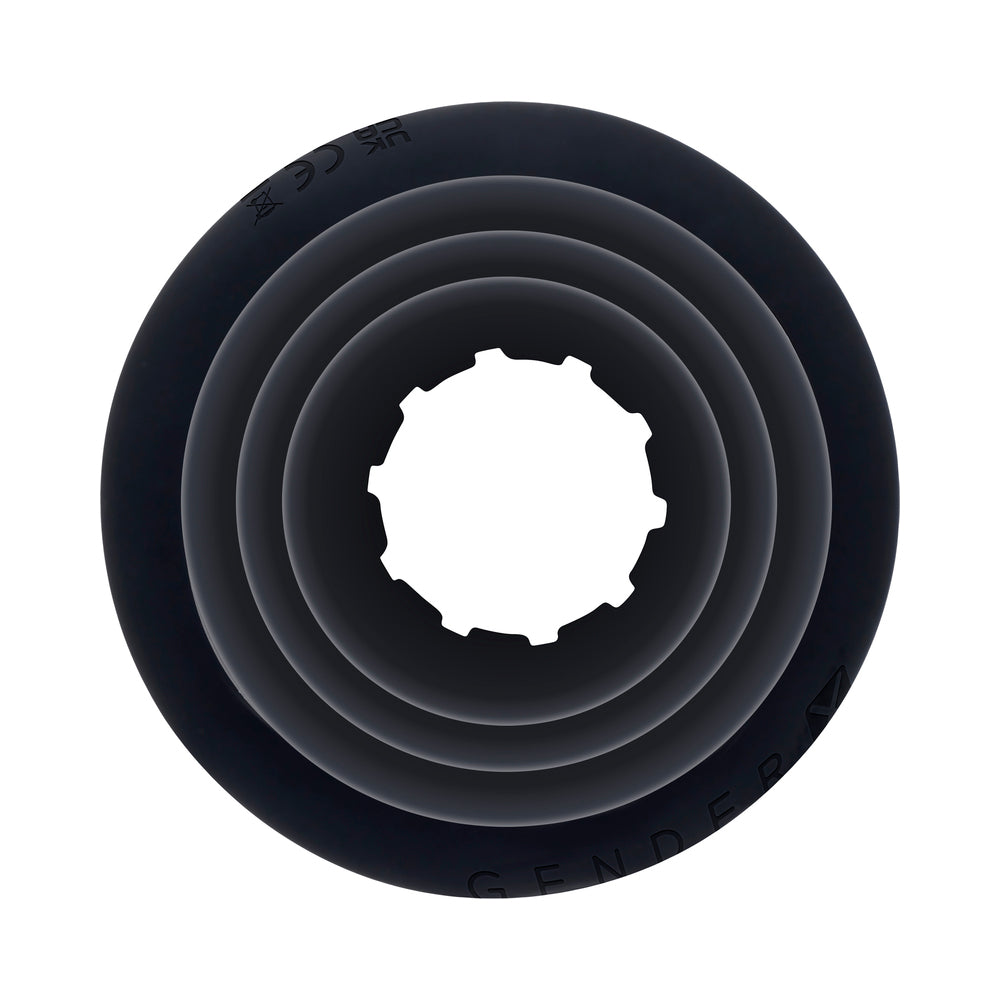 GENDER X ECHO RECHARGEABLE VIBRATING SHEATHED SILICONE BLACK