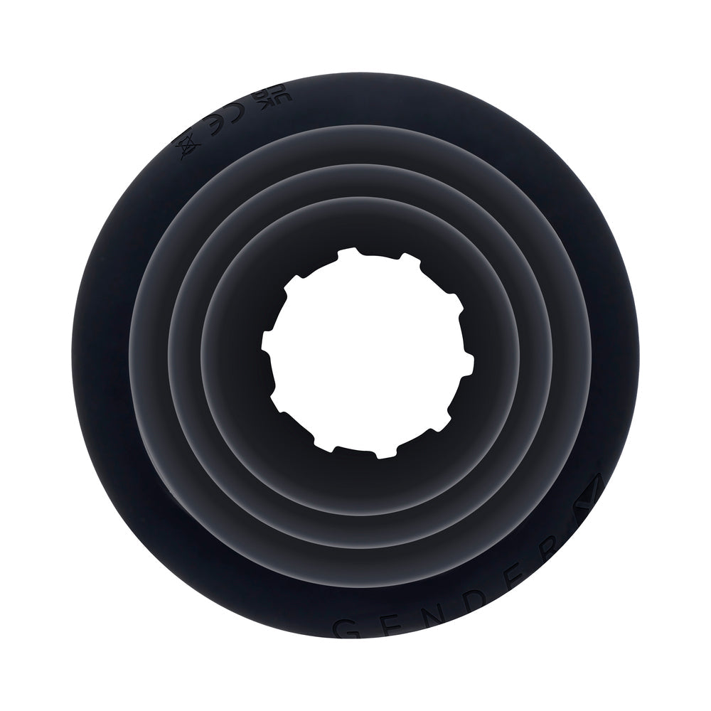 GENDER X - ECHO RECHARGEABLE VIBRATING SHEATHED SILICONE BLACK