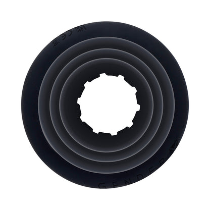 GENDER X - ECHO RECHARGEABLE VIBRATING SHEATHED SILICONE BLACK