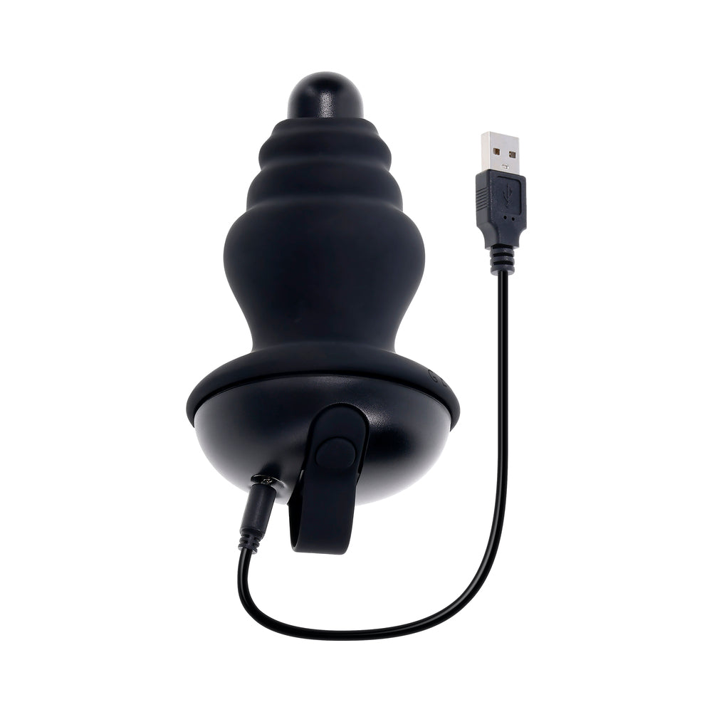GENDER X - ECHO RECHARGEABLE VIBRATING SHEATHED SILICONE BLACK