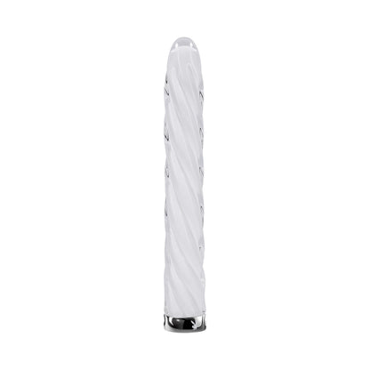 PLAYBOY - IN A TWIST RECHARGEABLE GLASS VIBRATOR WHITE