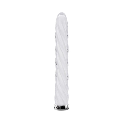 PLAYBOY - IN A TWIST RECHARGEABLE GLASS VIBRATOR WHITE