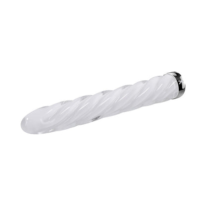 PLAYBOY - IN A TWIST RECHARGEABLE GLASS VIBRATOR WHITE