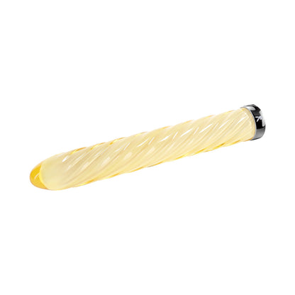 PLAYBOY TWIST OF FATE RECHARGEABLE GLASS VIBRATOR YELLOW