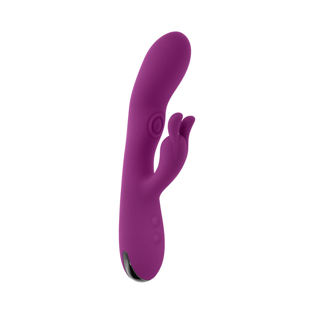 PLAYBOY BUSY BUNNY RECHARGEABLE DUAL STIMULATOR VIBRATOR SILICONE WILD ASTER