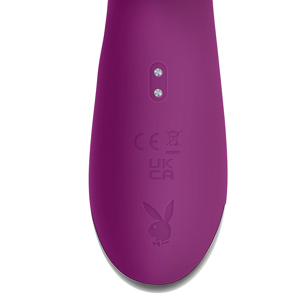 PLAYBOY BUSY BUNNY RECHARGEABLE DUAL STIMULATOR VIBRATOR SILICONE WILD ASTER