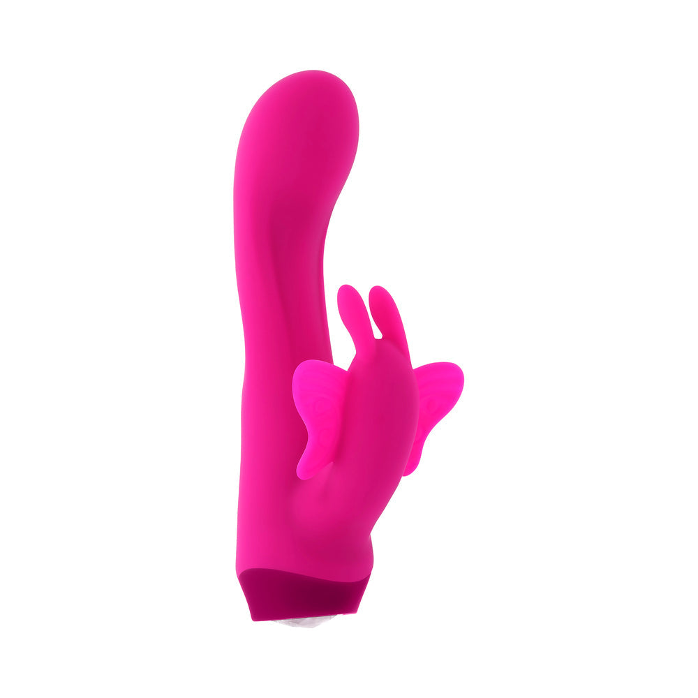 SELOPA - BUTTERFLY LOVE RECHARGEABLE VIBRATING DUAL STIMULATOR SILICONE PINK