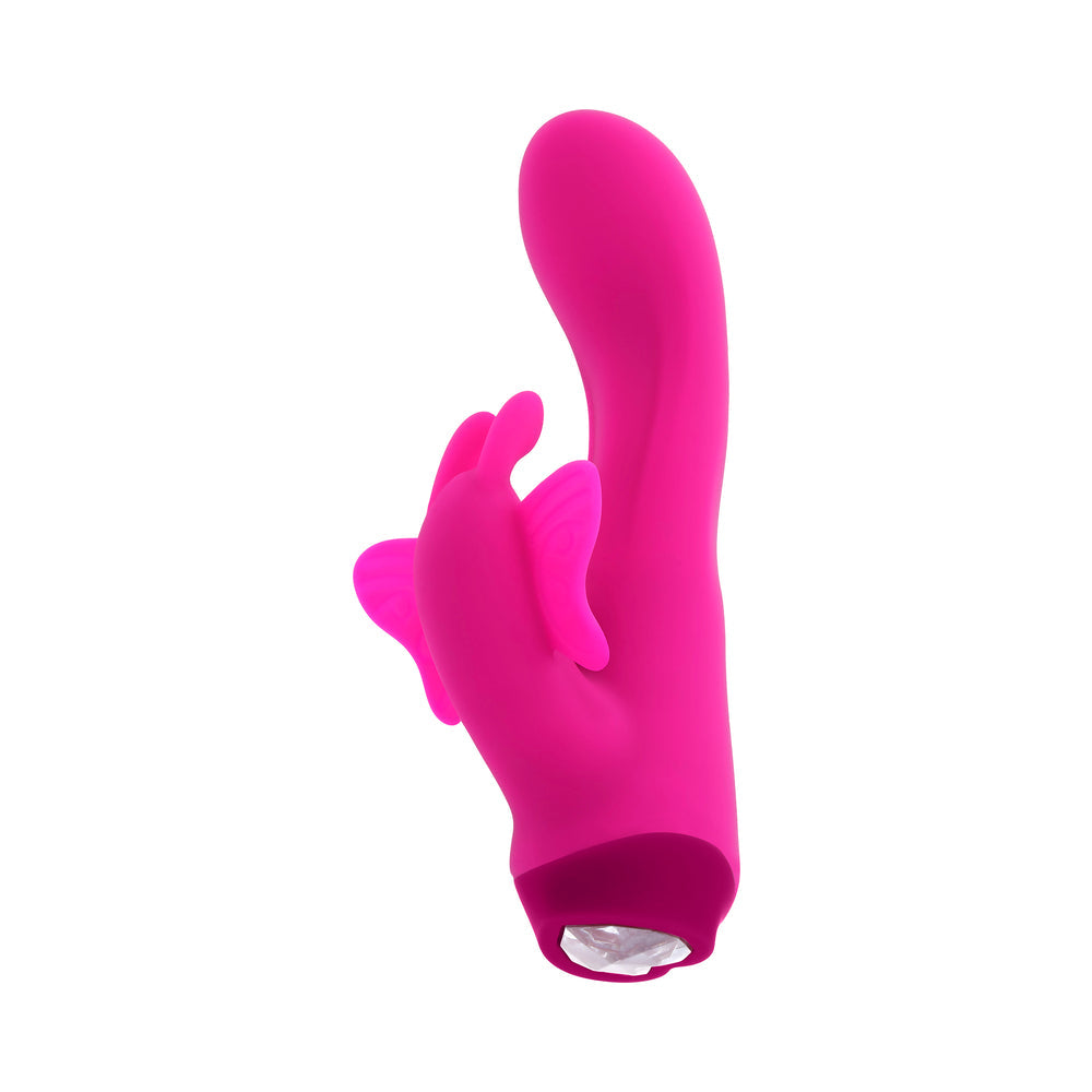 SELOPA - BUTTERFLY LOVE RECHARGEABLE VIBRATING DUAL STIMULATOR SILICONE PINK