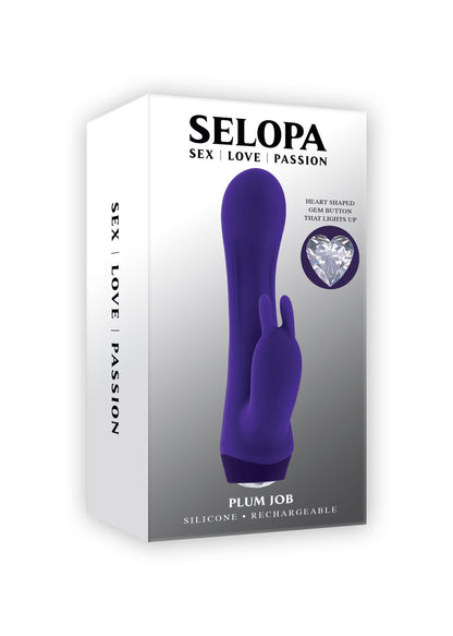 SELOPA - PLUM JOB RECHARGEABLE VIBRATING DUAL STIMULATOR SILICONE PURPLE