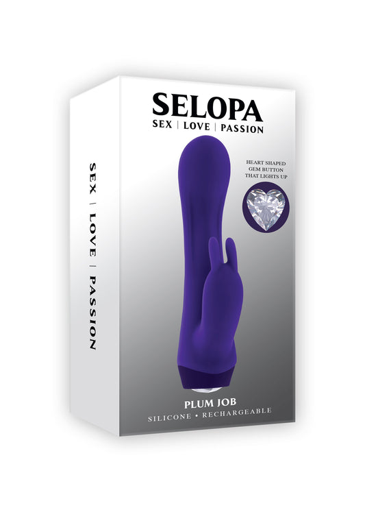 SELOPA - PLUM JOB RECHARGEABLE VIBRATING DUAL STIMULATOR SILICONE PURPLE