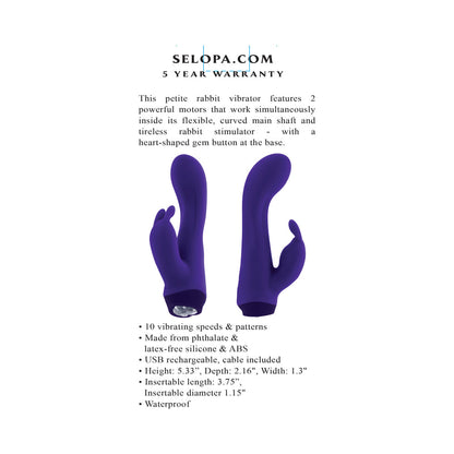 SELOPA - PLUM JOB RECHARGEABLE VIBRATING DUAL STIMULATOR SILICONE PURPLE