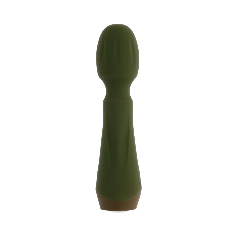 SELOPA - HEARTFELT RECHARGEABLE VIBRATING MINI WAND SILICONE GREEN