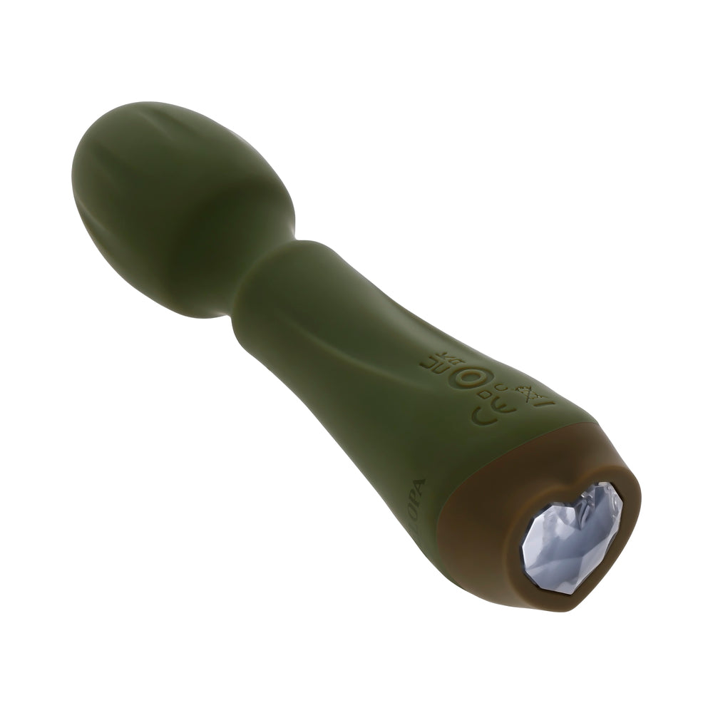 SELOPA HEARTFELT RECHARGEABLE VIBRATING MINI WAND SILICONE GREEN