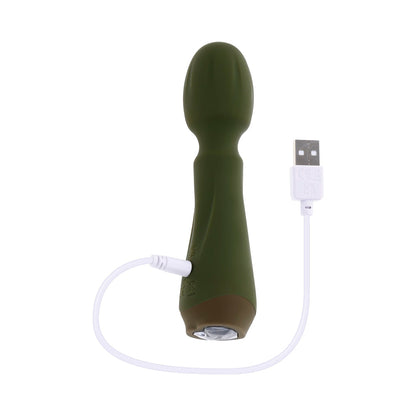 SELOPA - HEARTFELT RECHARGEABLE VIBRATING MINI WAND SILICONE GREEN
