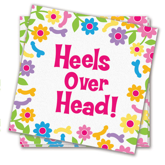 LITTLE GENIE - BACHELORETTE HEELS OVER HEAD FLORAL NAPKINS 8-PACK