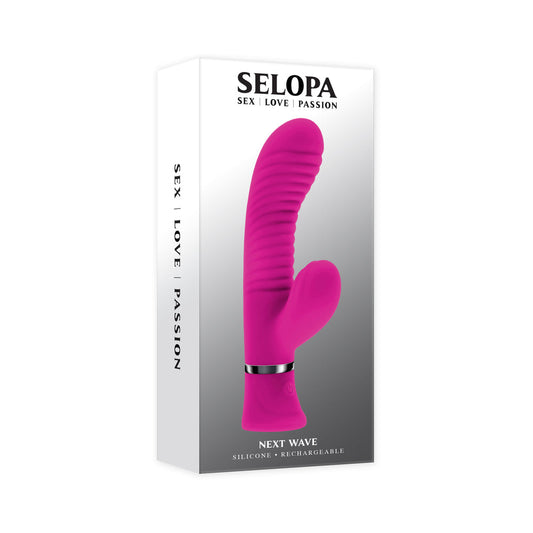 SELOPA - RECARGABLE VIBRADOR DOBLE ESTIMULADOR DE SILICONA ROSA NEXT WAVE