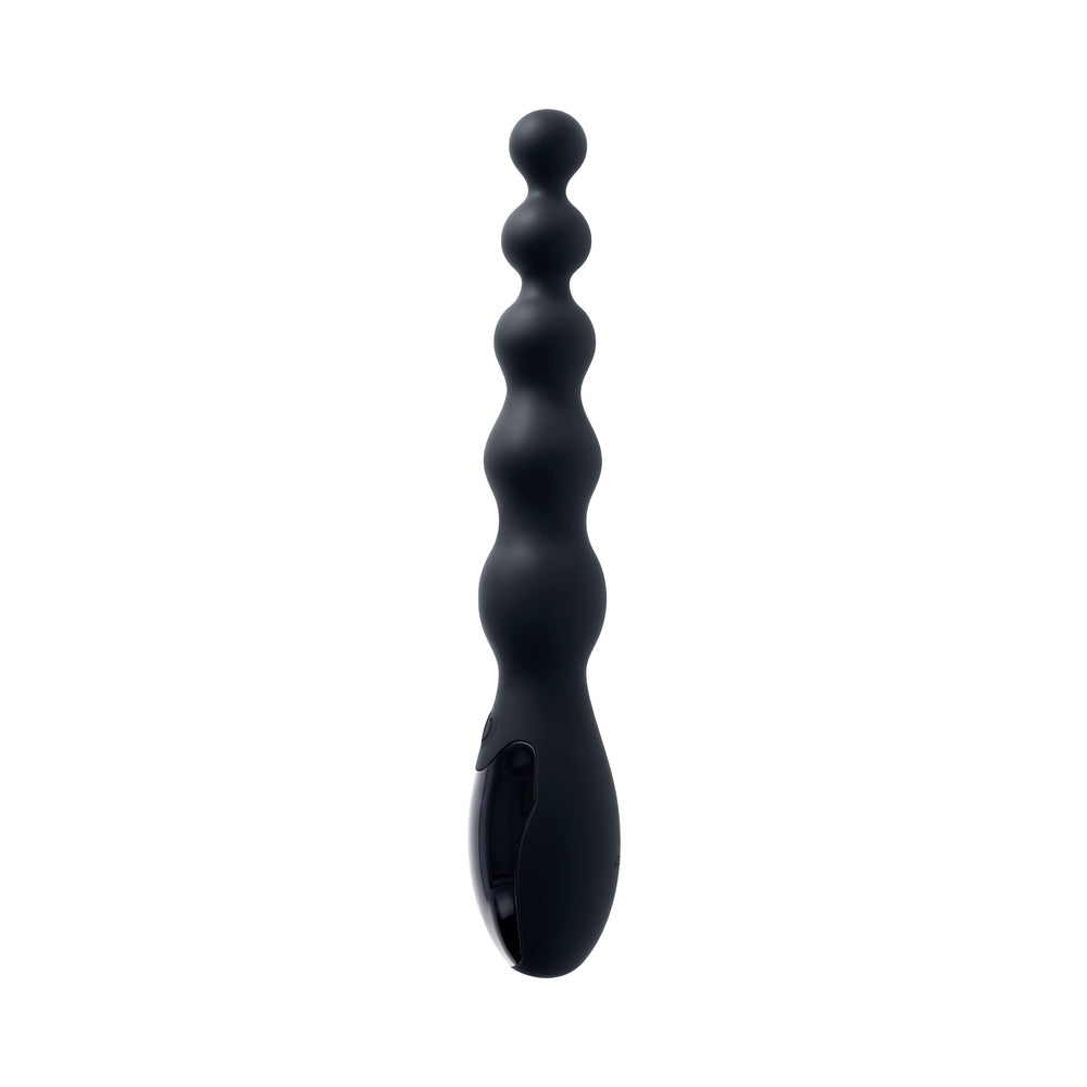 TOLERANCIA CERO - VIBRADOR ANAL RECARGABLE DE SILICONA NEGRO CON BASTÓN TRASERO