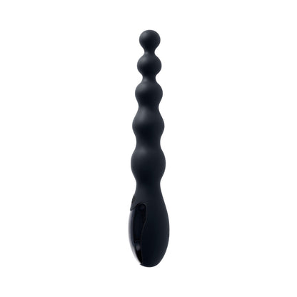 TOLERANCIA CERO - VIBRADOR ANAL RECARGABLE DE SILICONA NEGRO CON BASTÓN TRASERO