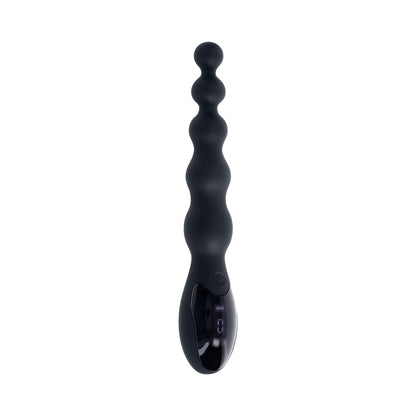 TOLERANCIA CERO - VIBRADOR ANAL RECARGABLE DE SILICONA NEGRO CON BASTÓN TRASERO